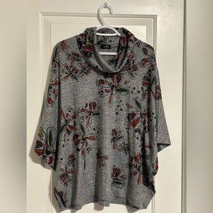 INOAH Knit Tunic/cape Short Sleeve Top Abstract Wearable Art Size XS